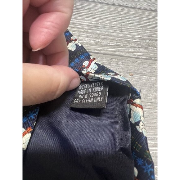 Snowmen Conga Line Christmas Tree Neck Tie Yule Tie Greetings Men's Korea - Picture 3 of 6